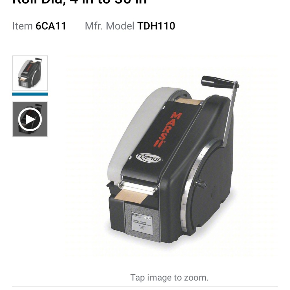 Marsh TD2100 Label Dispenser in Black and Gray